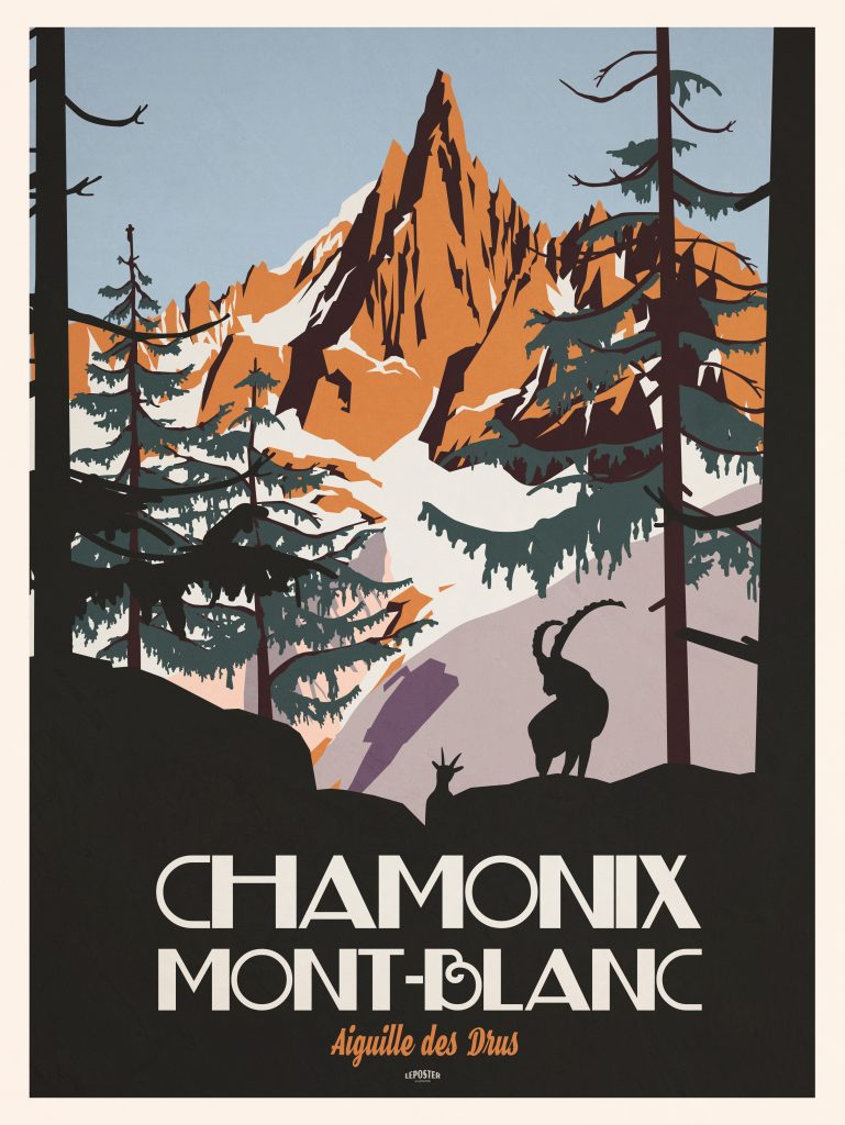 Chamonix Mont-Blanc L’Aiguille des Drus, style ROGER BRODERS 1924