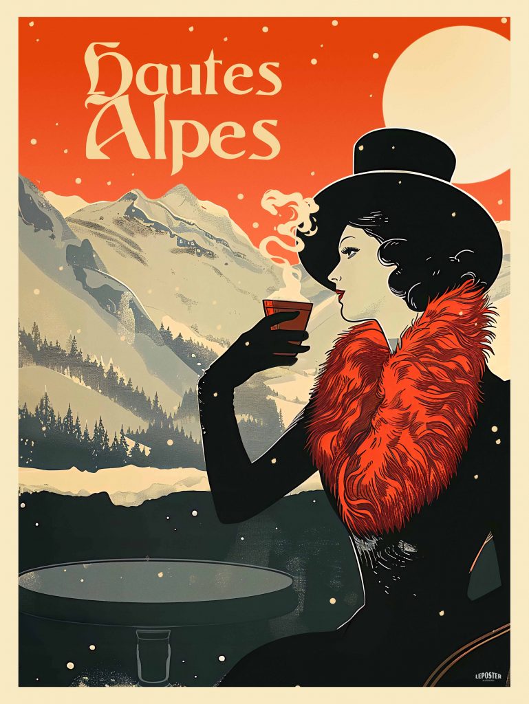 Hiver – Hautes-Alpes – Style Art Nouveau