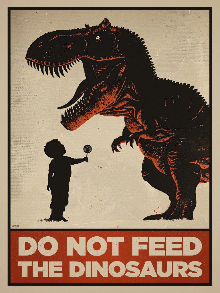 Do Not Feed the Dinosaurs- Ne Nourrissez Pas les Dinosaures
